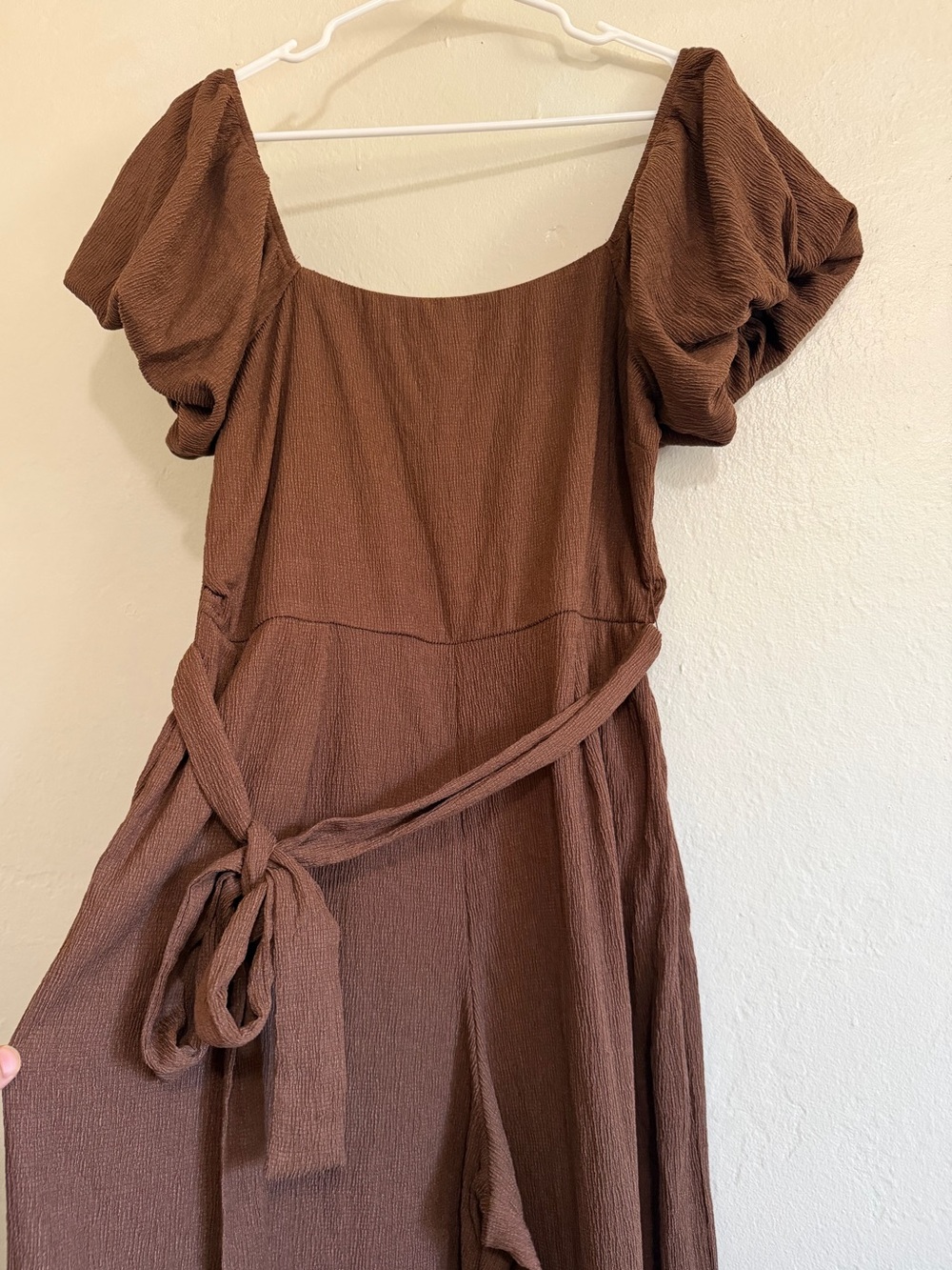 Trixxi Los Angeles Brown Wide Leg Tie-Waist Jumpsuit XL